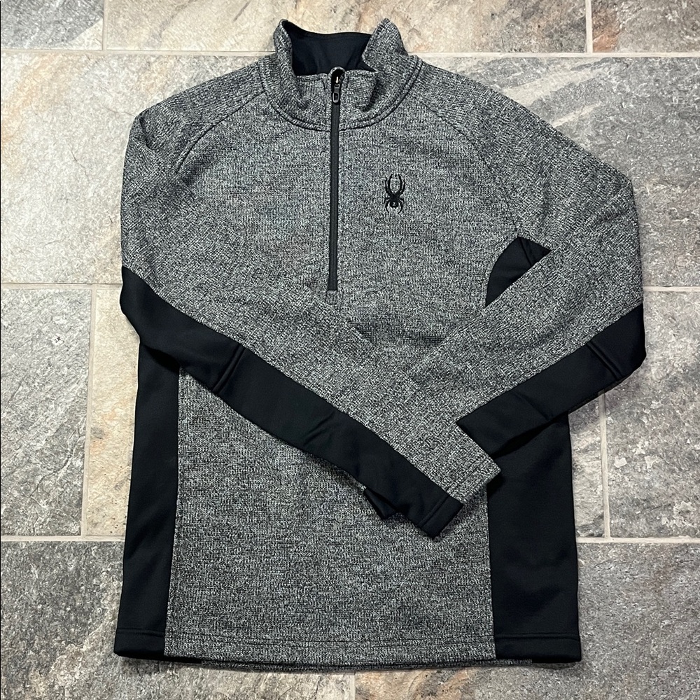 Men’s SPYDER 3/4 Zip, Grey/Black, Size L